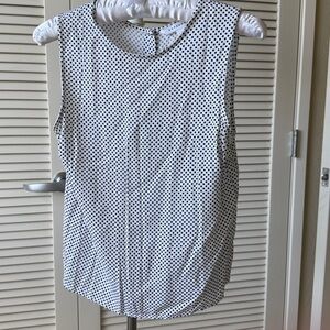 Black and White Polka Dot Sleeveless Top